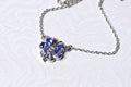 Tanzanite Necklace Pendant Cluster Drop Sterling Silver Birthstone For December Tanzanite Jewelry
