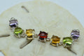 Sterling Silver Gemstone Bracelet Link: Citrine, Garnet, Amethyst, Peridot