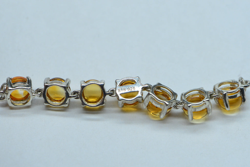 Sterling Silver Gemstone Bracelet Link: Citrine, Garnet, Amethyst, Peridot
