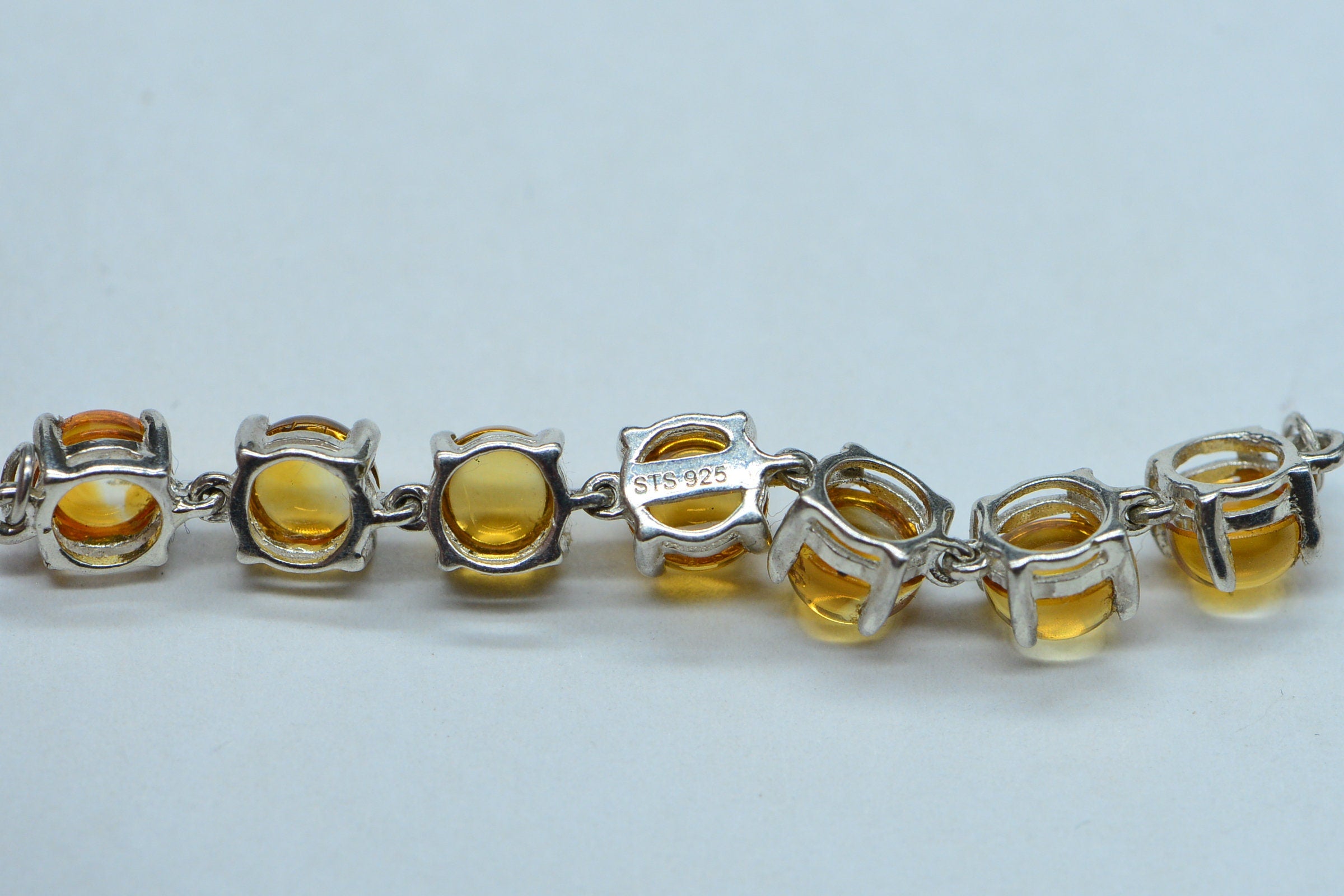 Sterling Silver Gemstone Bracelet Link: Citrine, Garnet, Amethyst, Peridot