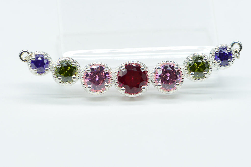 Rainbow Swarovski Crystal  Sterling Silver Round Link Bracelet Necklace Unfinished Jewelry Supply