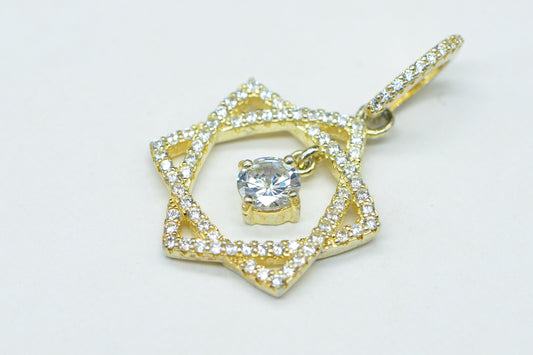 Star of David Zircon Gold Necklace