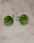 Peridot crystal gem cut Rondelle wire wrapped - add Dangle