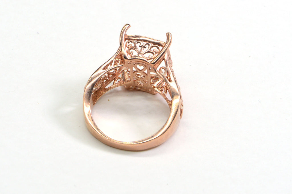 Blank Ring Rose Gold Over Sterling Silver size 10 Without Center Stone Ring