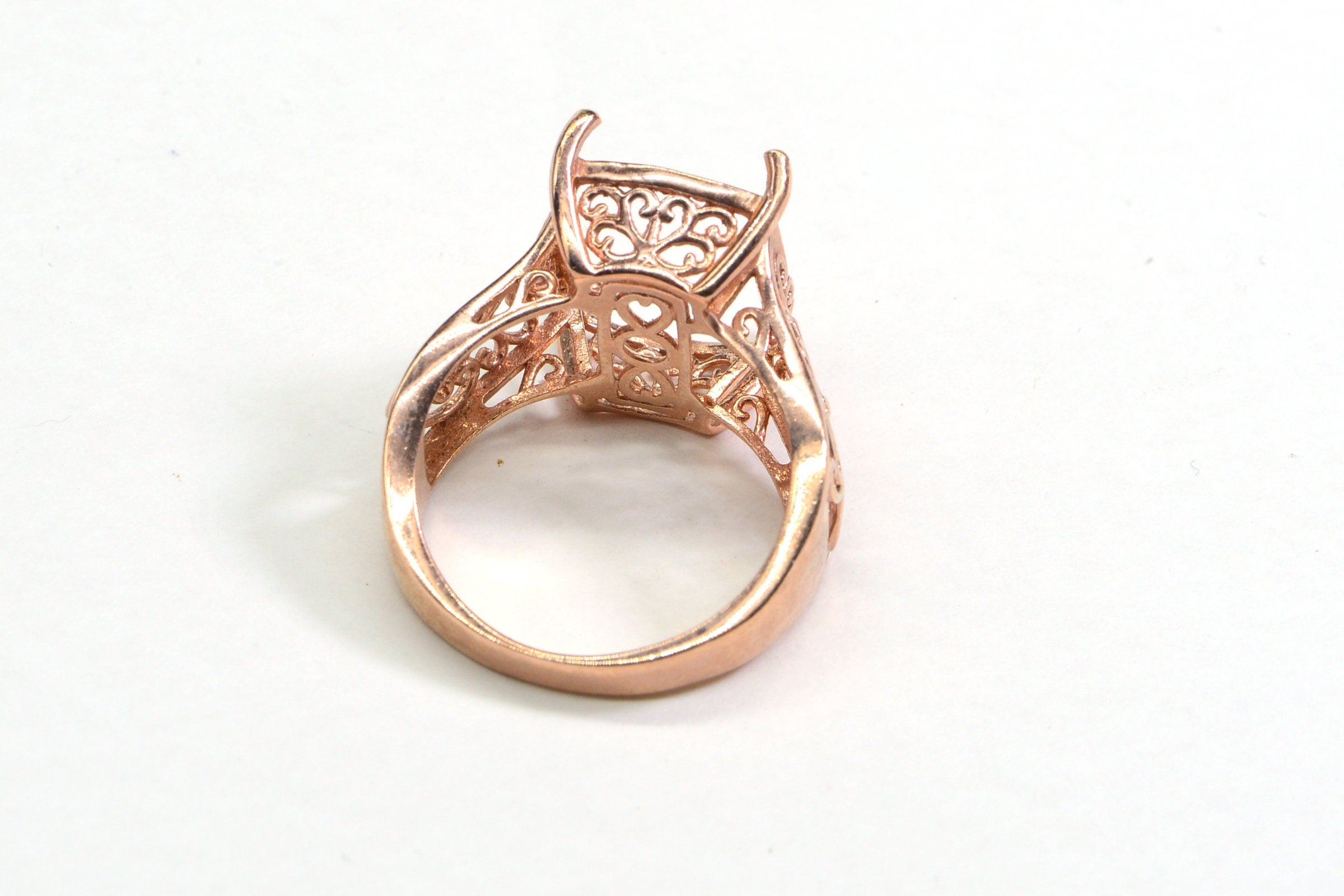 Blank Ring Rose Gold Over Sterling Silver size 10 Without Center Stone Ring