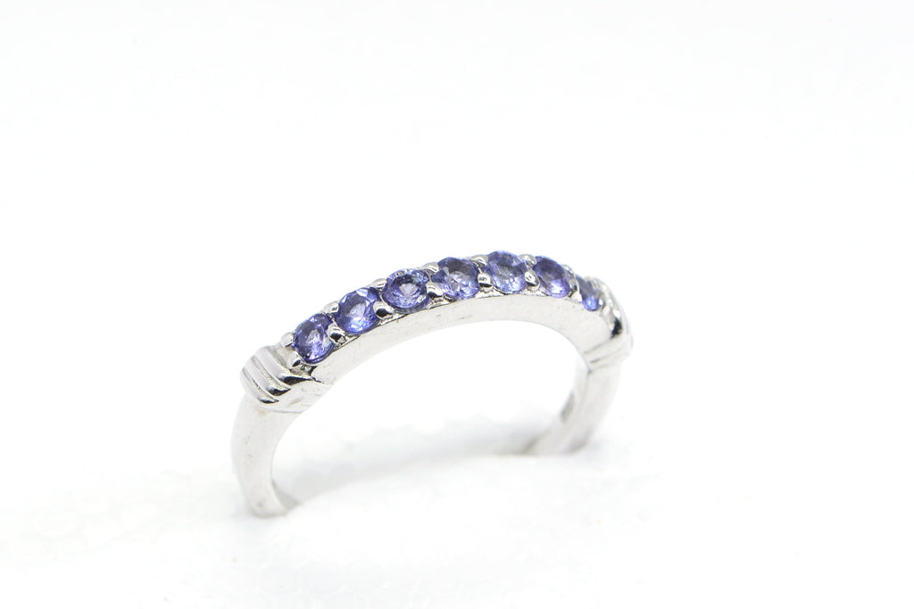 Genuine Tanzanite Sterling Silver Ring - December Birthstone, US Size 7