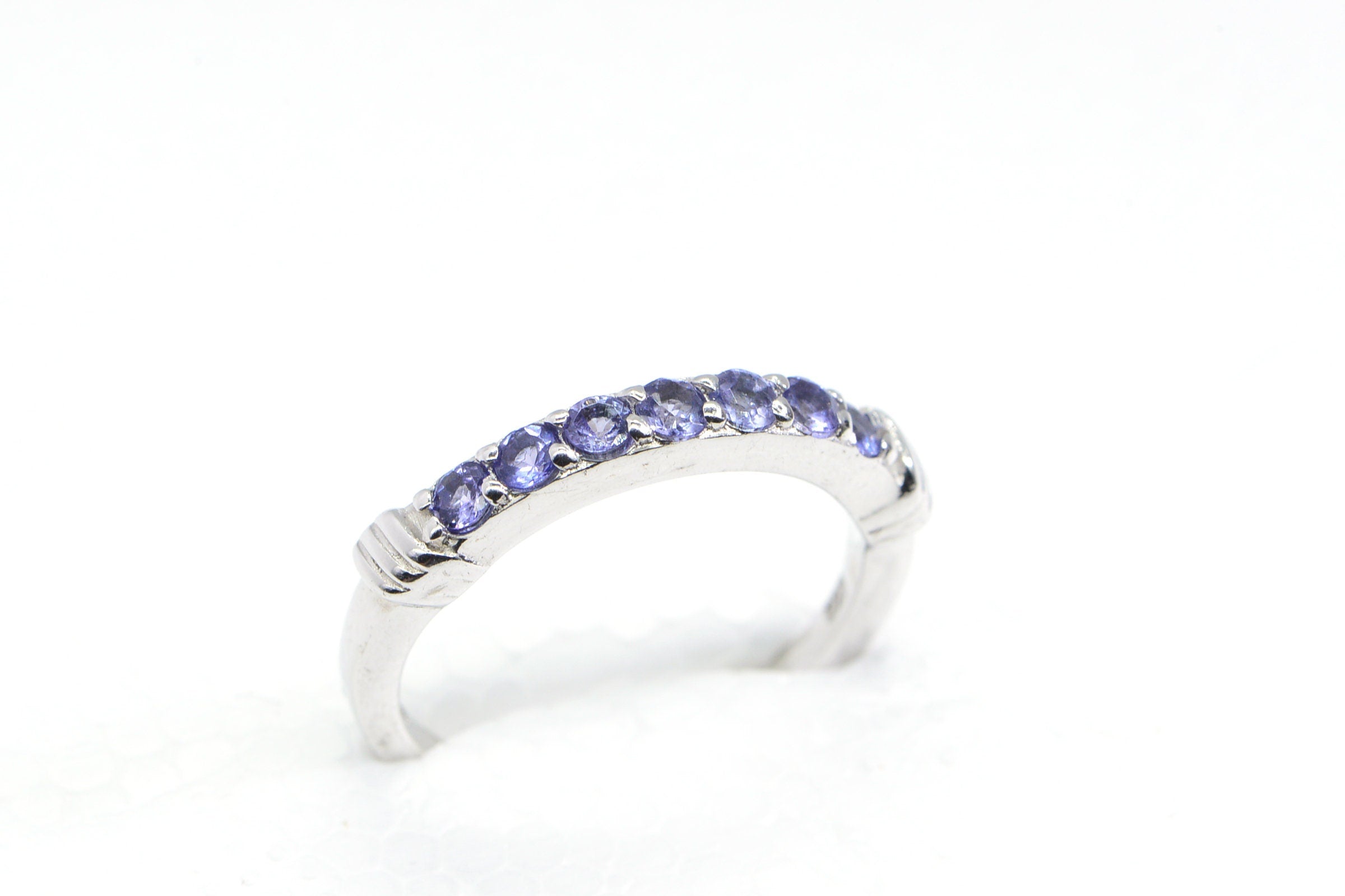 Genuine Tanzanite Sterling Silver Ring - December Birthstone, US Size 7