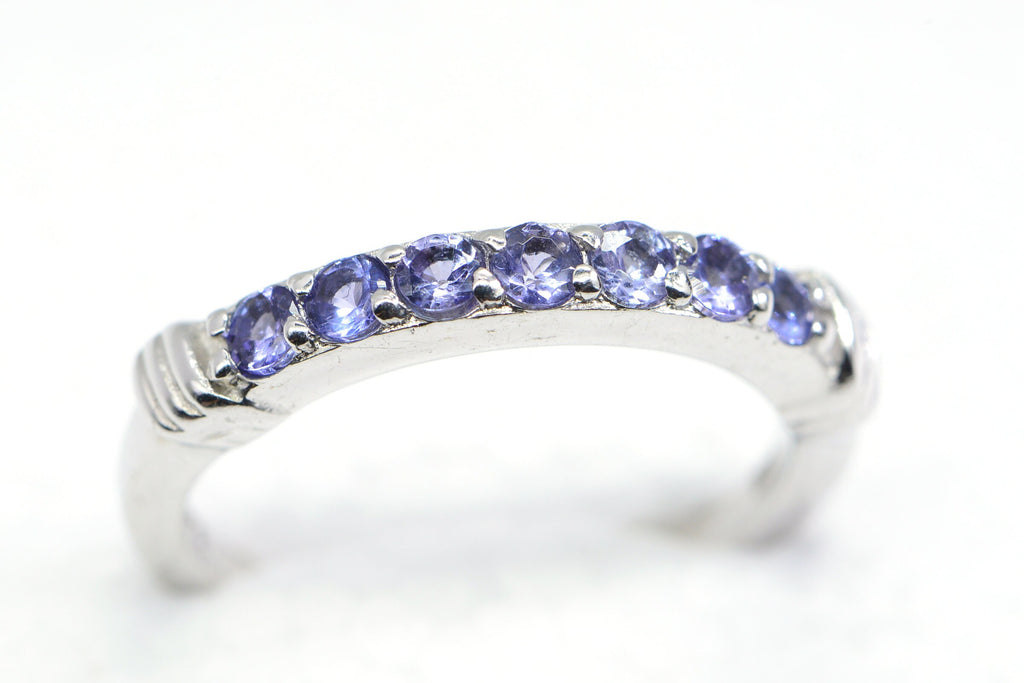 Genuine Tanzanite Sterling Silver Ring - December Birthstone, US Size 7