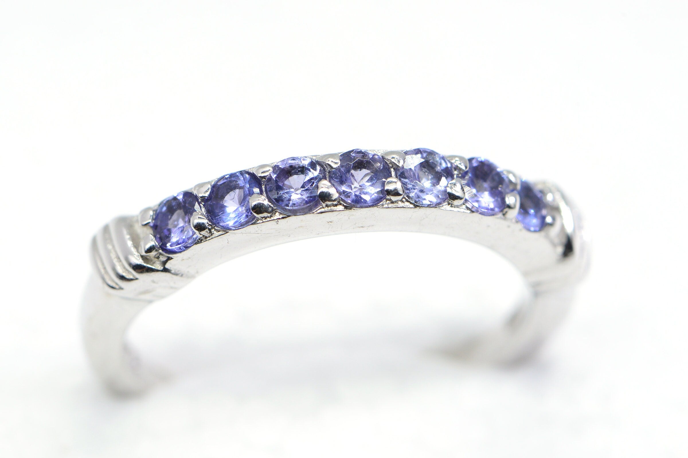 Genuine Tanzanite Sterling Silver Ring - December Birthstone, US Size 7