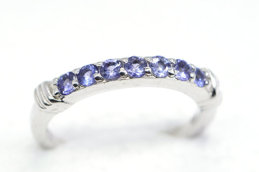 Genuine Tanzanite Sterling Silver Ring - December Birthstone, US Size 7