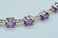 Natural Amethyst Sterling Silver Bracelet Link: 2.5 Inch Gemstone Chain Connector