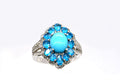 Sleeping Beauty Turquoise Ring: Handmade Sterling Silver Apatite Zircon Ring, Size 9
