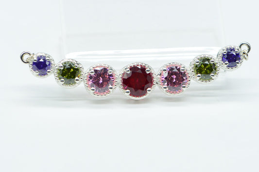Rainbow Swarovski Crystal  Sterling Silver Round Link Bracelet Necklace Unfinished Jewelry Supply