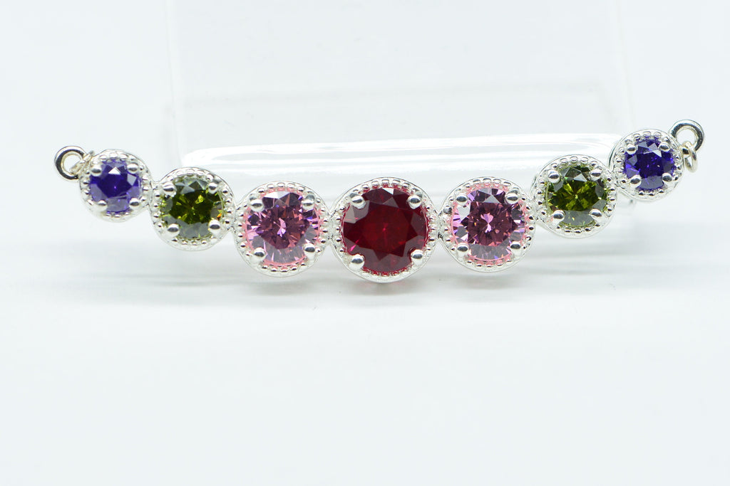 Rainbow Swarovski Crystal  Sterling Silver Round Link Bracelet Necklace Unfinished Jewelry Supply
