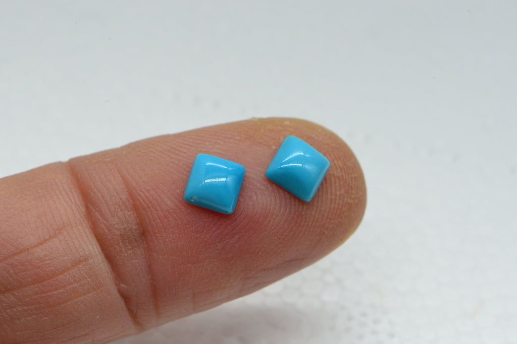 Sleeping Beauty Turquoise Stone: Cushion Square Cabochon (4.8x2.2mm)