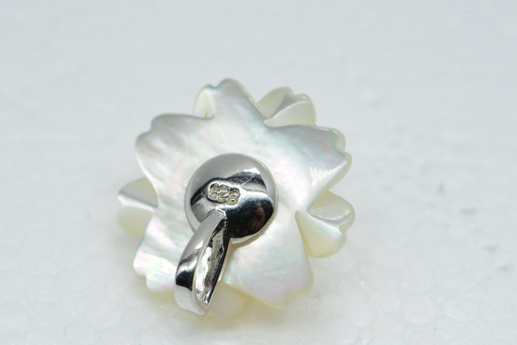 Sterling Silver Chamomile Pendant: Golden Pearl Flower Charm