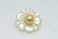 Sterling Silver Chamomile Pendant: Golden Pearl Flower Charm