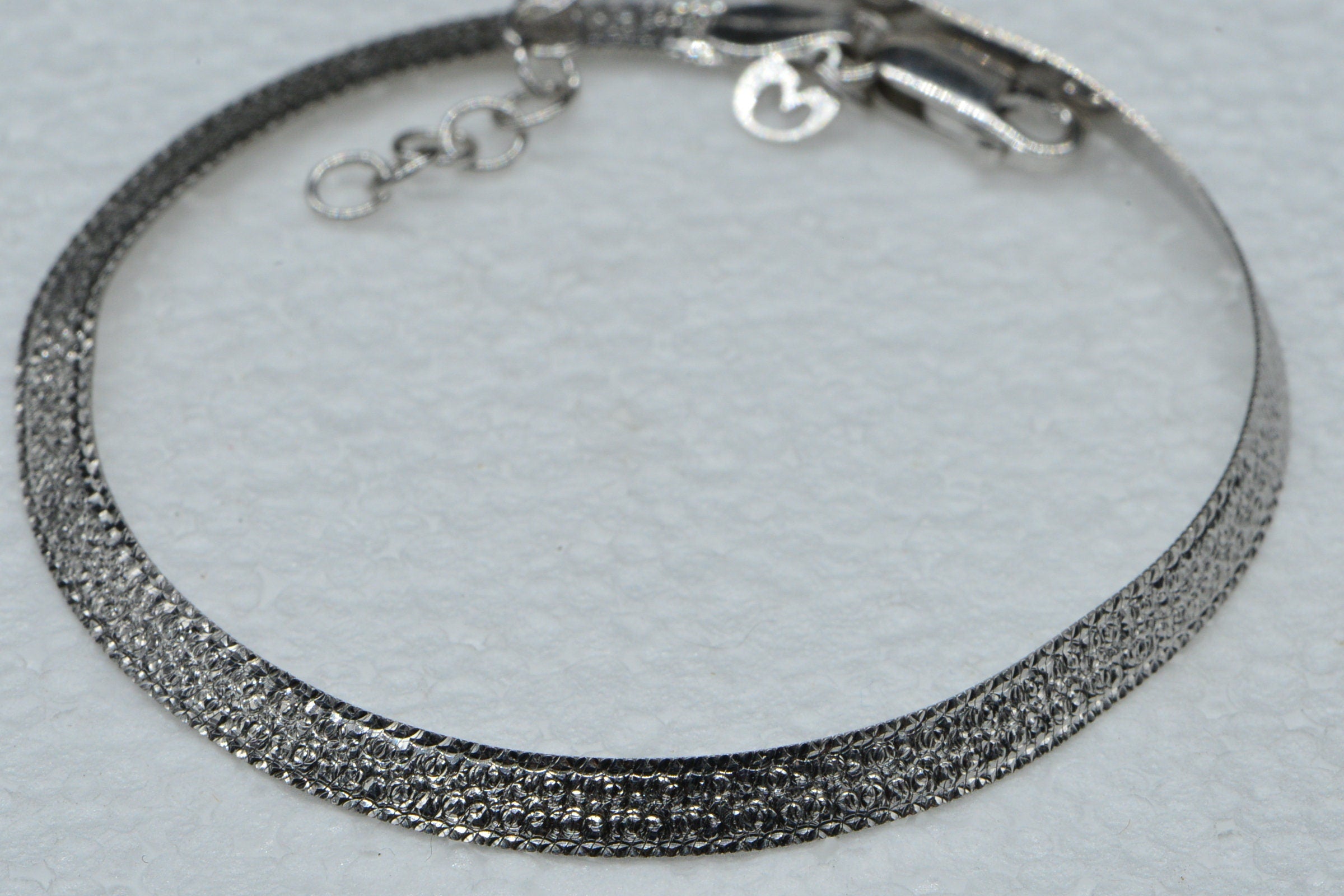 Sterling Silver Flat Snake Bracelet: 4.5mm Herringbone Chain