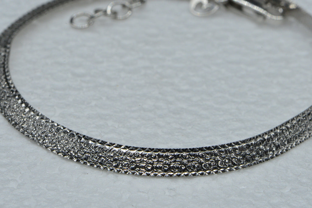 Sterling Silver Flat Snake Bracelet: 4.5mm Herringbone Chain