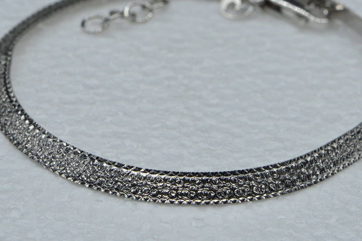 Sterling Silver Flat Snake Bracelet: 4.5mm Herringbone Chain