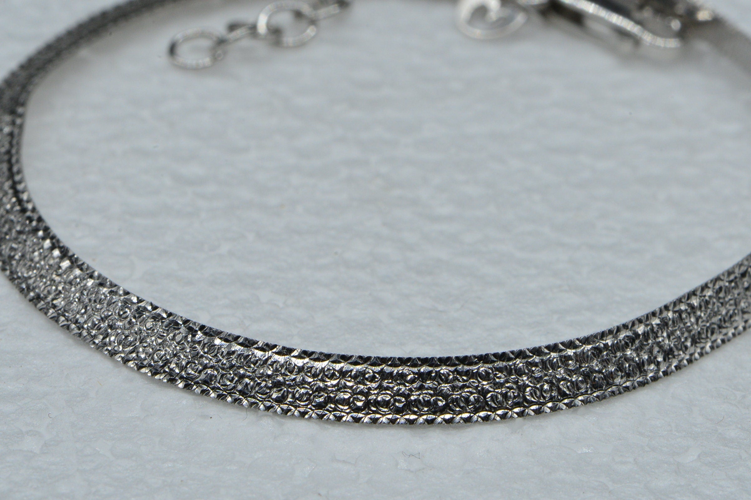 Sterling Silver Flat Snake Bracelet: 4.5mm Herringbone Chain