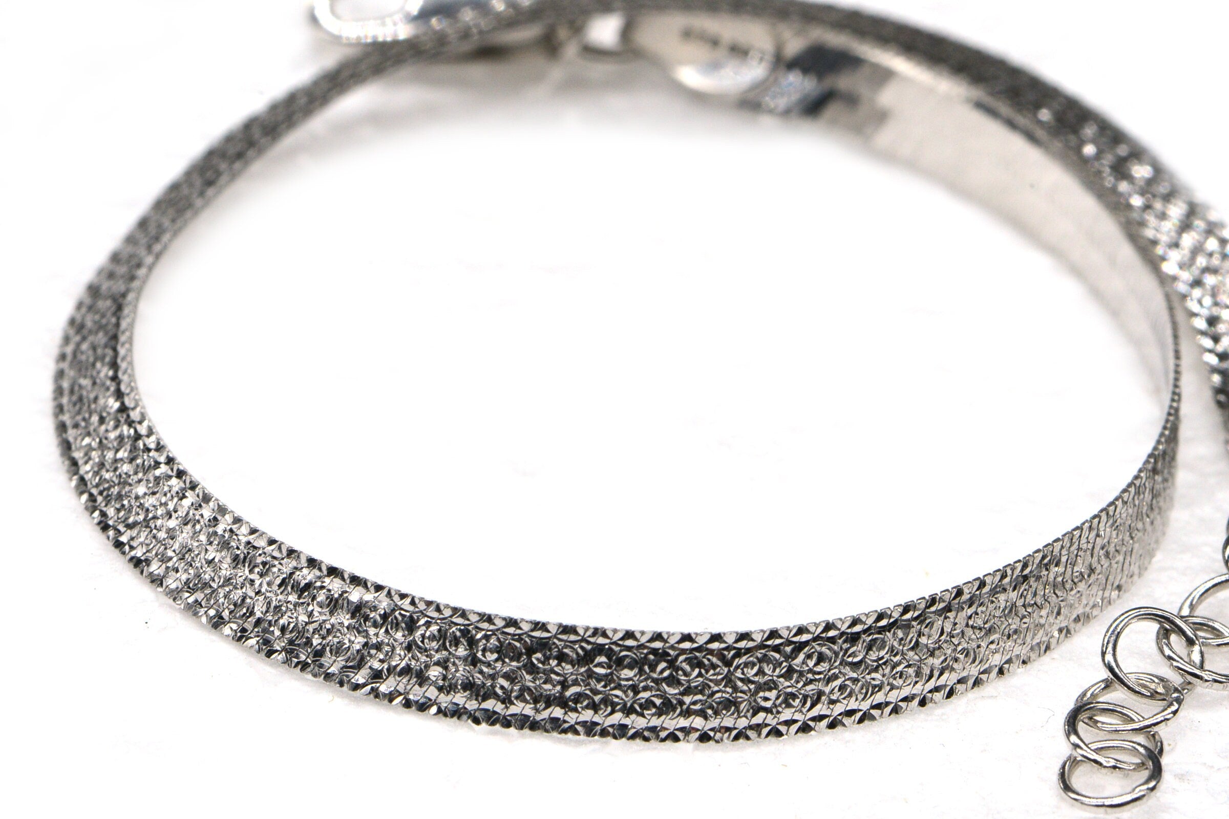 Sterling Silver Flat Snake Bracelet: 4.5mm Herringbone Chain