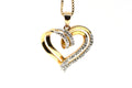 14K Gold Over Sterling Silver Diamond Heart Pendant Necklace