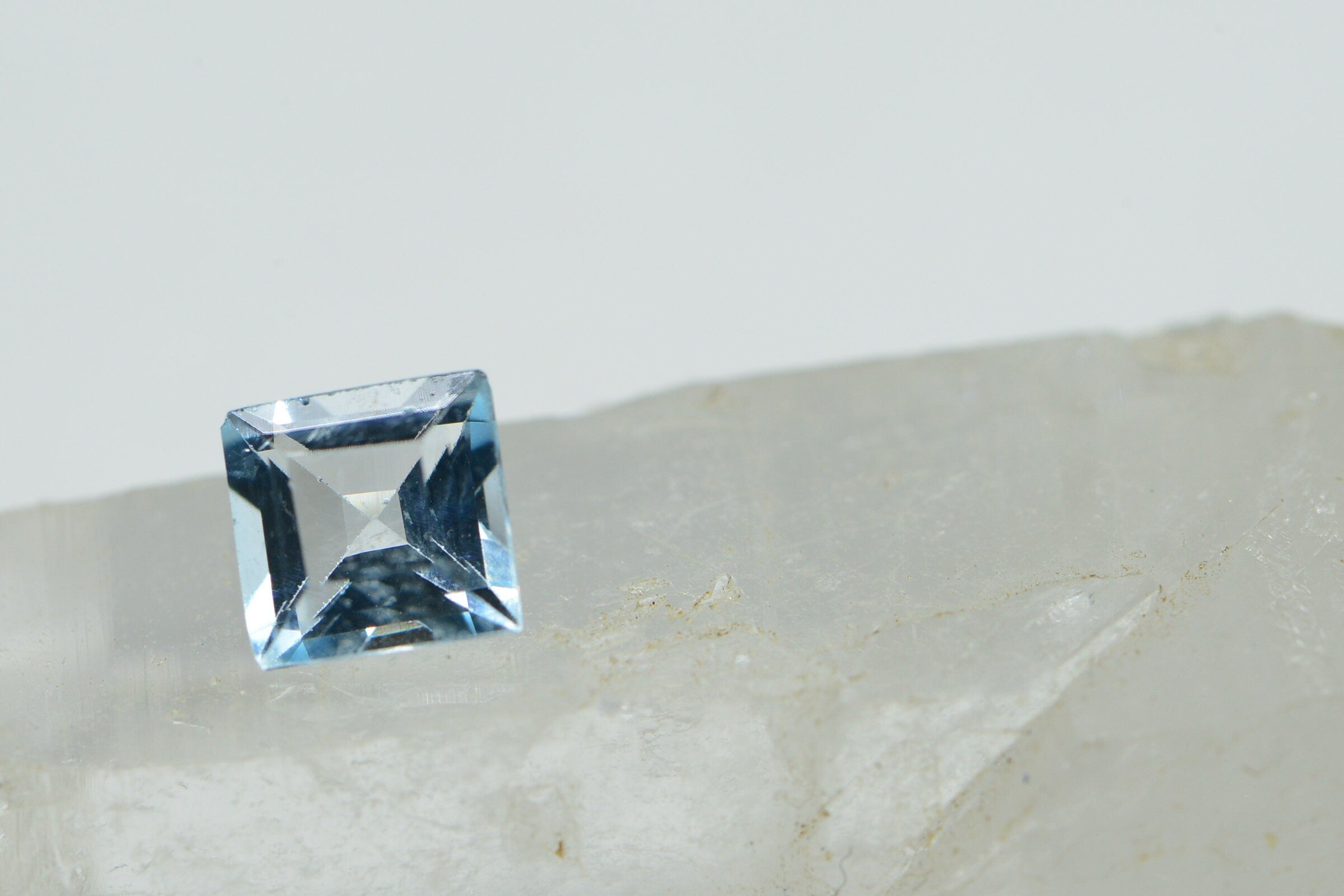 5mm Princess Cut Natural Blue Topaz Cabochon: AAA Quality