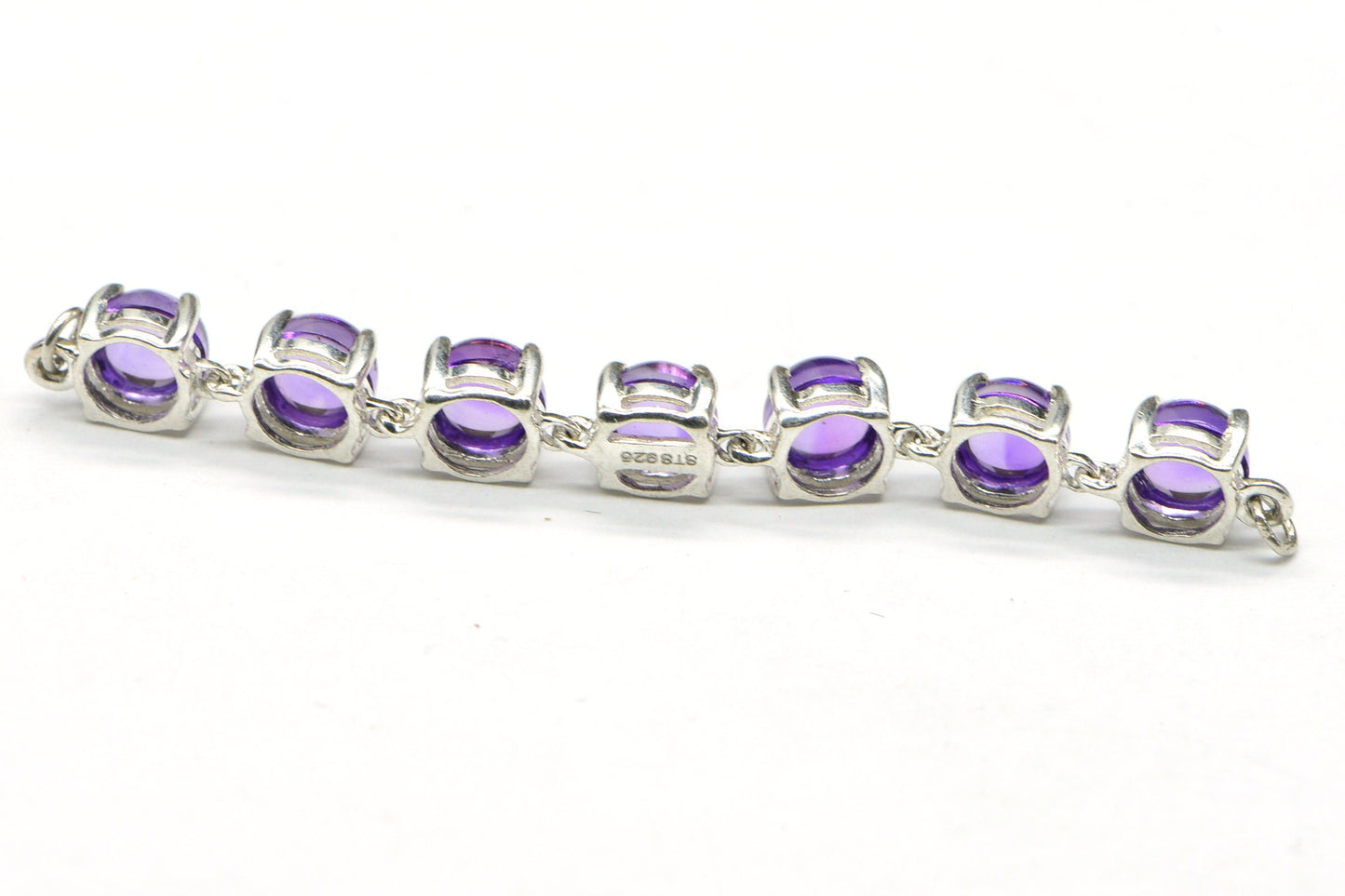 Amethyst Bracelet Link: Sterling Silver Connector, 5mm Stone