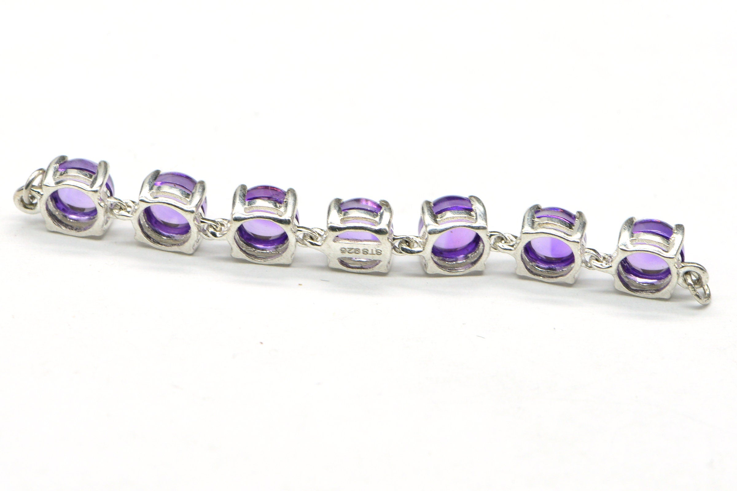 Amethyst Bracelet Link: Sterling Silver Connector, 5mm Stone