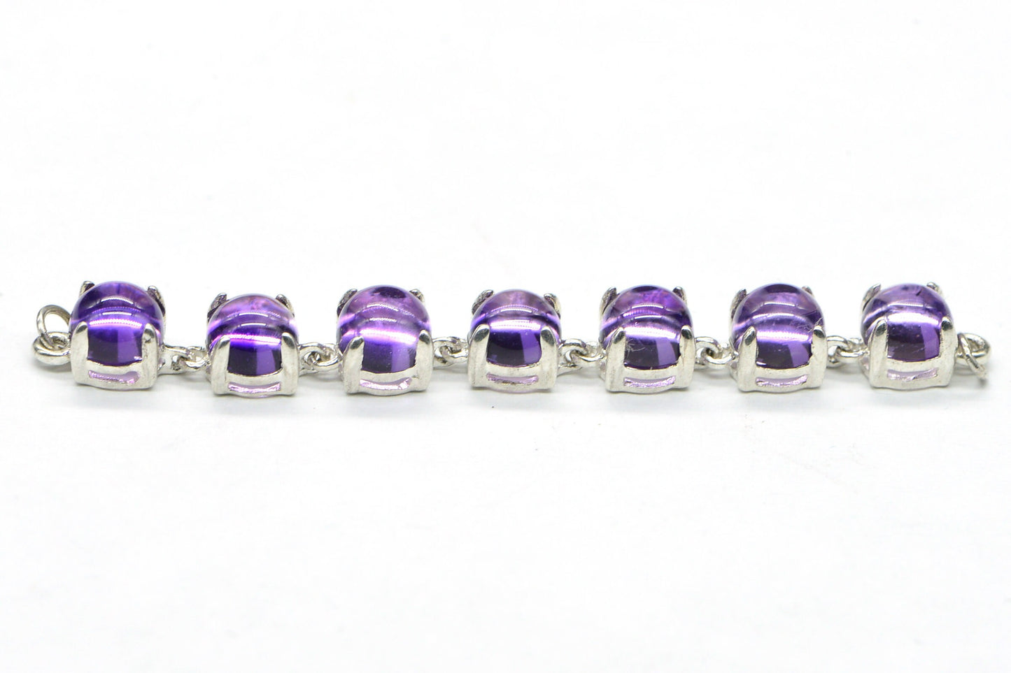 Amethyst Bracelet Link: Sterling Silver Connector, 5mm Stone