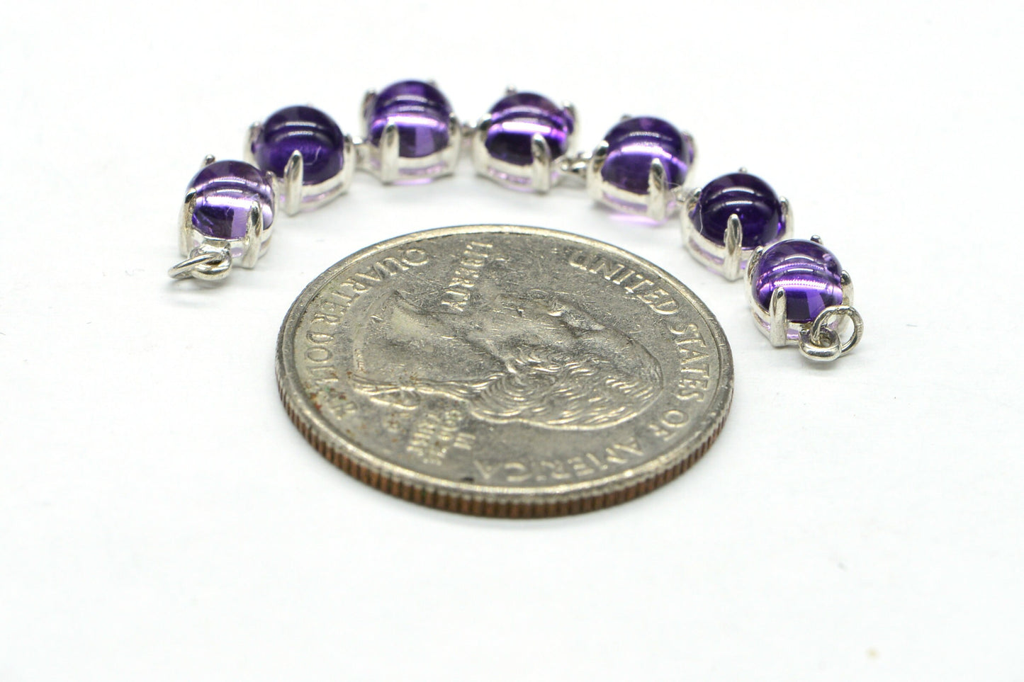 Amethyst Bracelet Link: Sterling Silver Connector, 5mm Stone