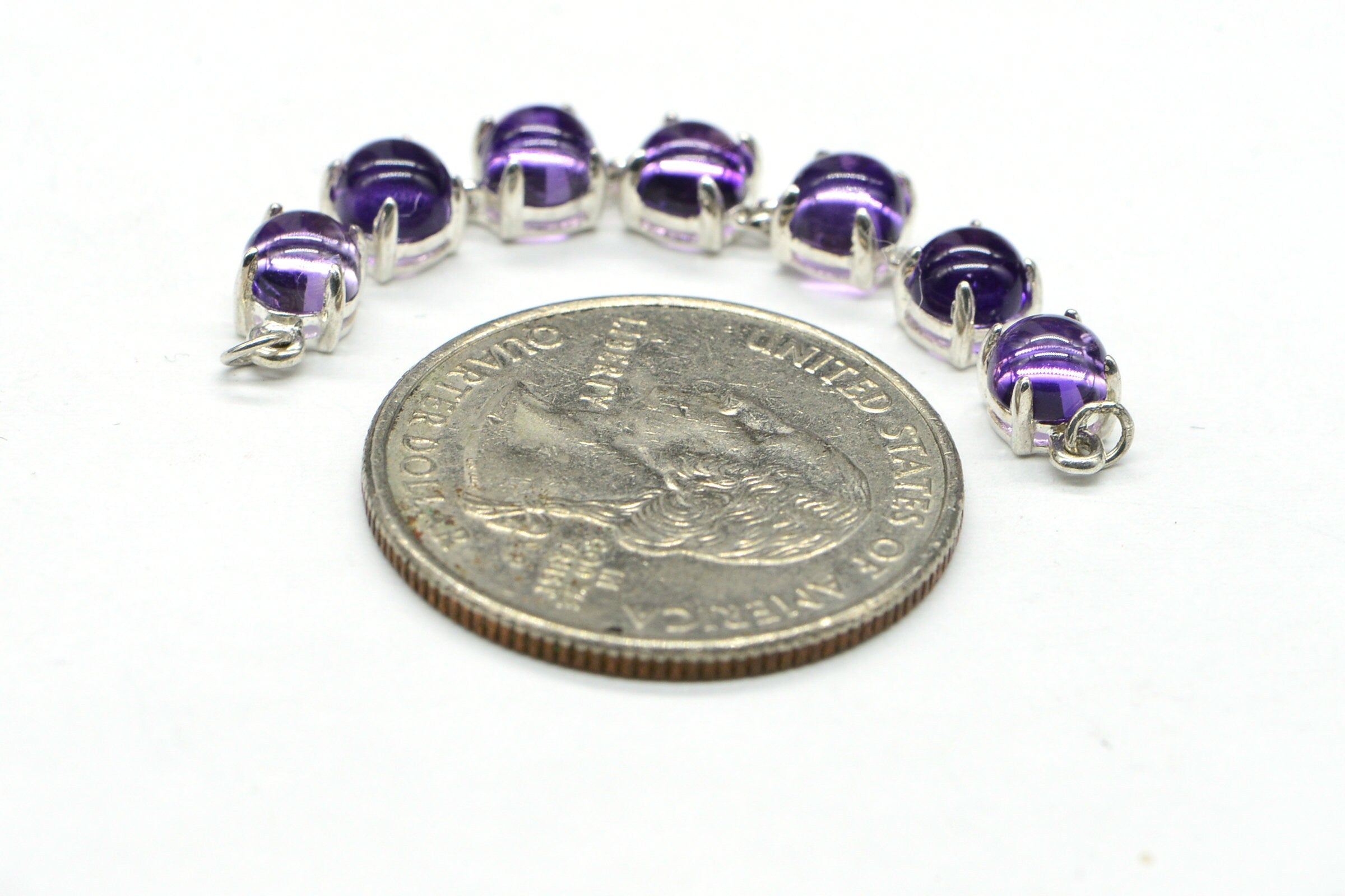 Amethyst Bracelet Link: Sterling Silver Connector, 5mm Stone