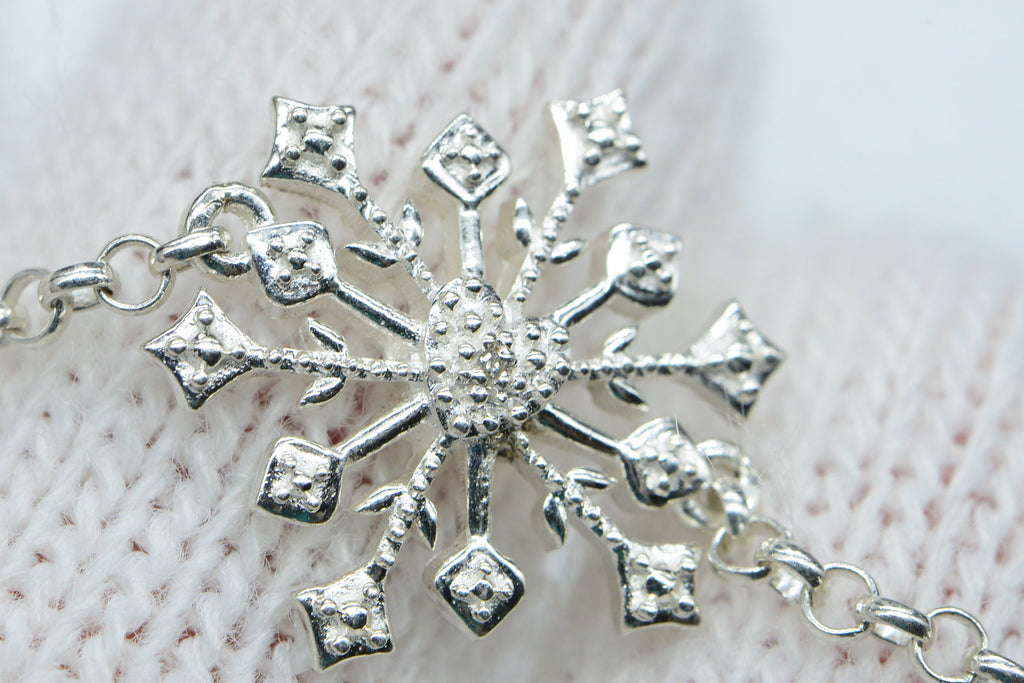 Diamond Snowflake connector Bracelet Link Unfinished Jewelry Components for Jewelry Sterling Silver