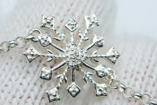 Diamond Snowflake connector Bracelet Link Unfinished Jewelry Components for Jewelry Sterling Silver