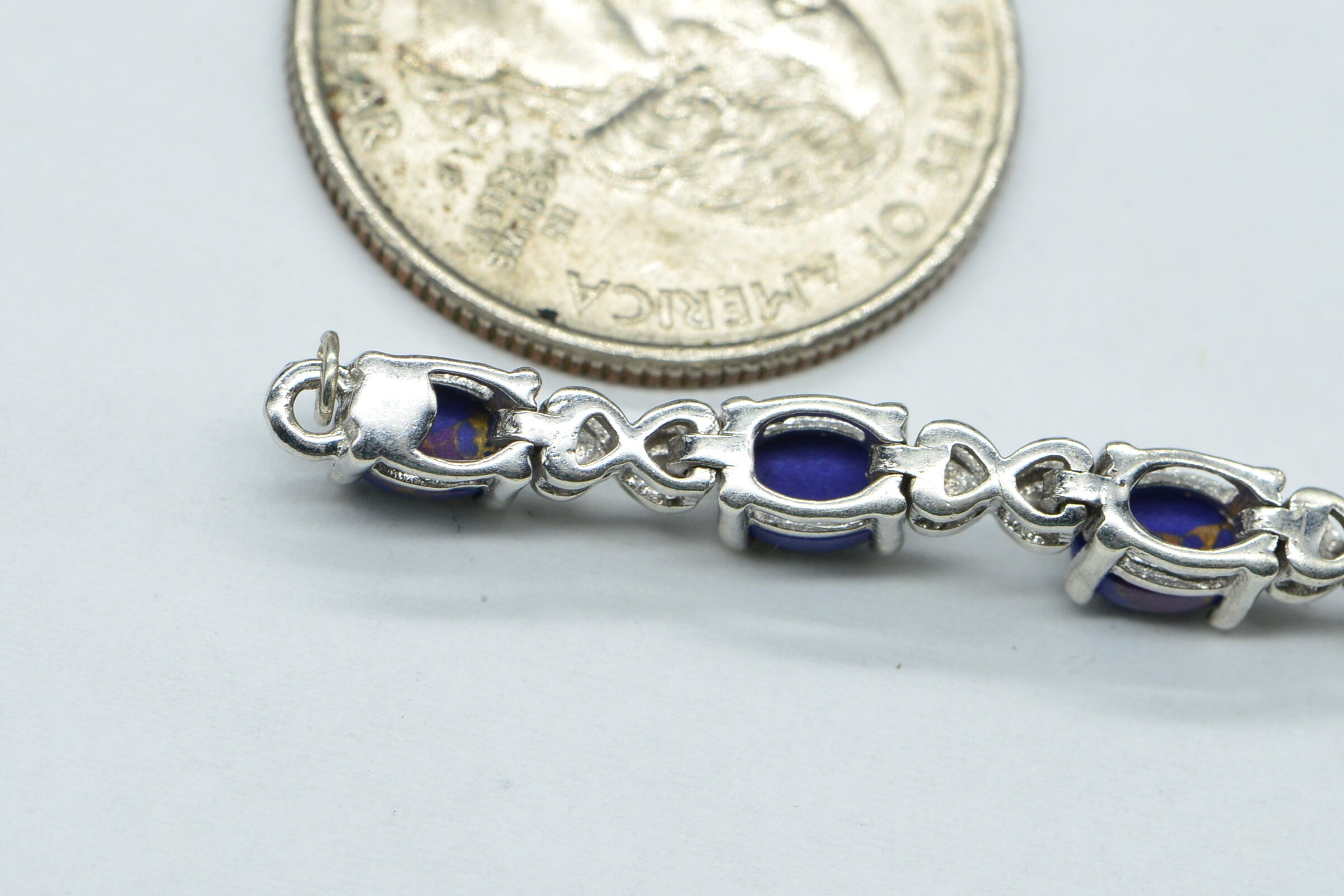 Mojave Turquoise Chain Link Sterling silver  Unfinished Bracelet Necklace Supplies Parts of jewelry