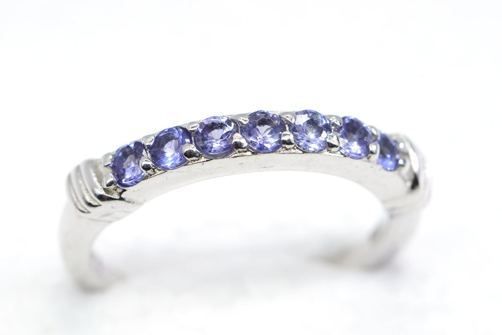 Genuine Tanzanite Sterling Silver Ring - December Birthstone, US Size 7