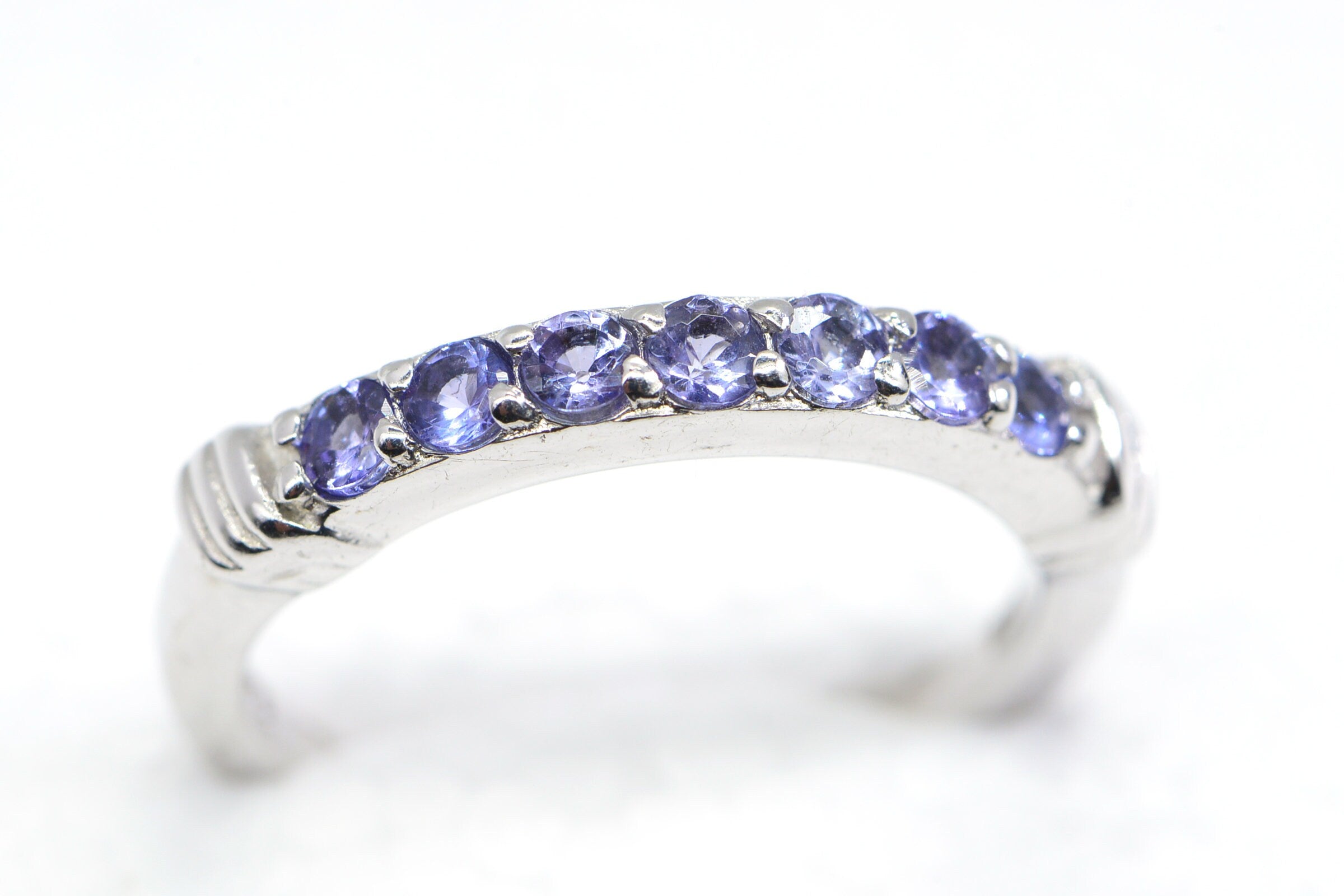 Genuine Tanzanite Sterling Silver Ring - December Birthstone, US Size 7