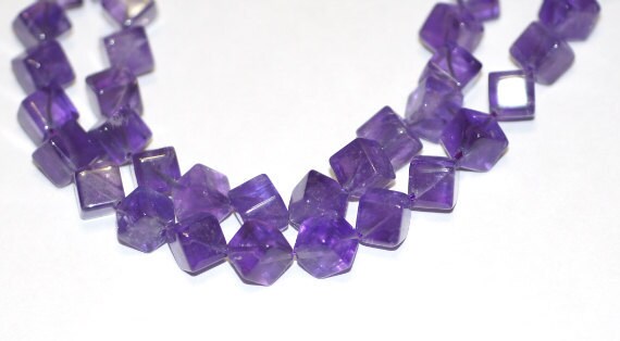 Amethyst gemstone cube shape beads 10 mm 6pcs/ Natural Gemstone Bead supplies