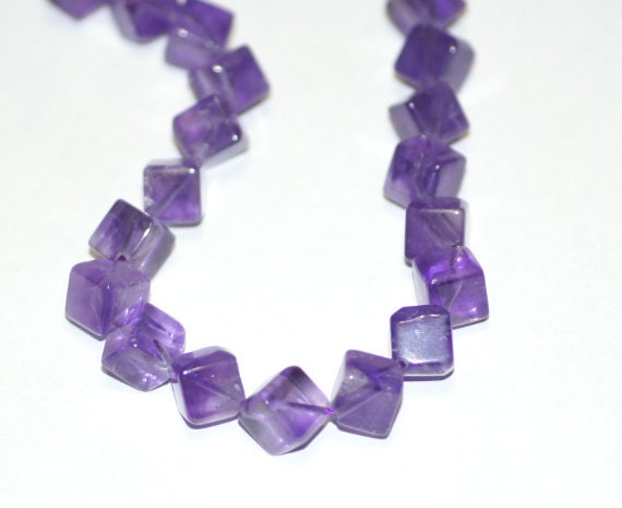 Amethyst gemstone cube shape beads 10 mm 6pcs/ Natural Gemstone Bead supplies