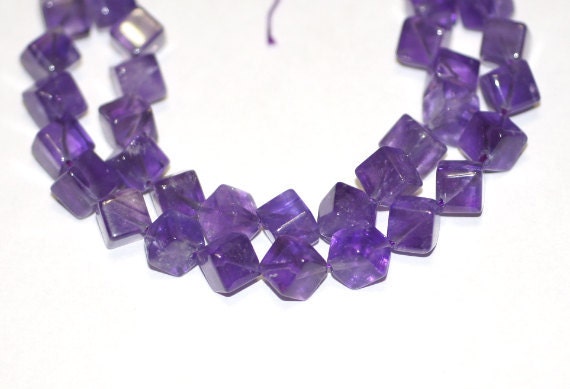 Amethyst gemstone cube shape beads 10 mm 6pcs/ Natural Gemstone Bead supplies