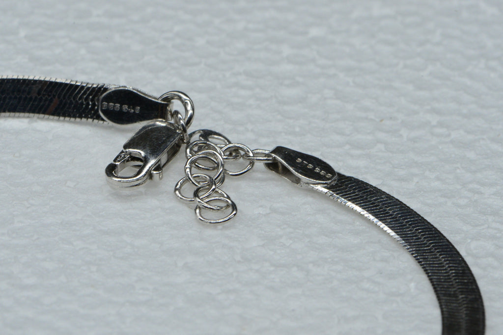 Sterling Silver Flat Snake Bracelet: 4.5mm Herringbone Chain