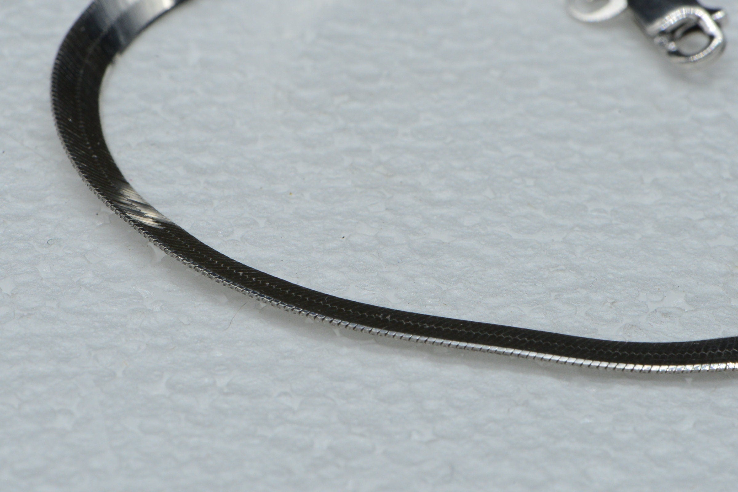 Sterling Silver Flat Snake Bracelet: 4.5mm Herringbone Chain