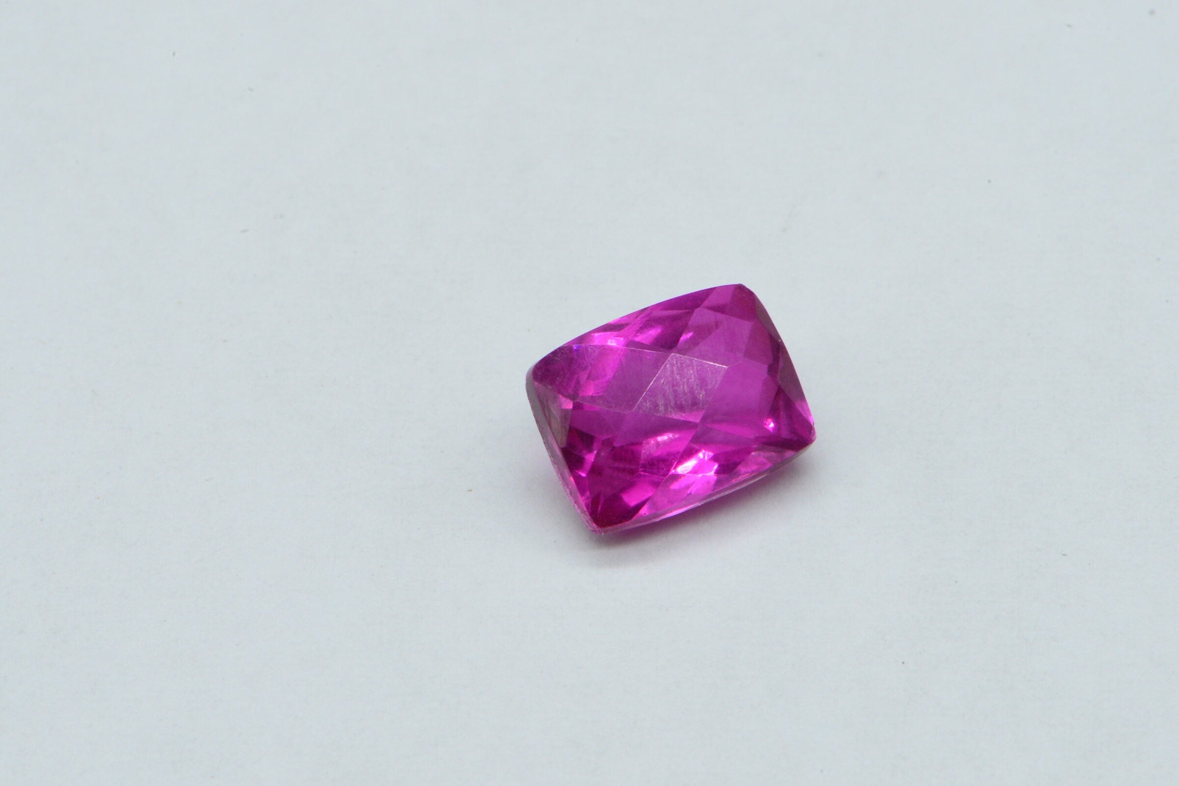 Hot Pink Rubellite Tourmaline: Emerald Cut Gemstone (9X7mm)