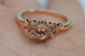 Morganite Engagement Ring: Oval Pink Stone, Rose Gold Over Sterling Silver