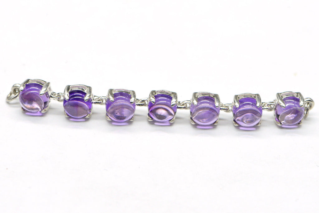 Amethyst Bracelet Link: Sterling Silver Connector, 5mm Stone