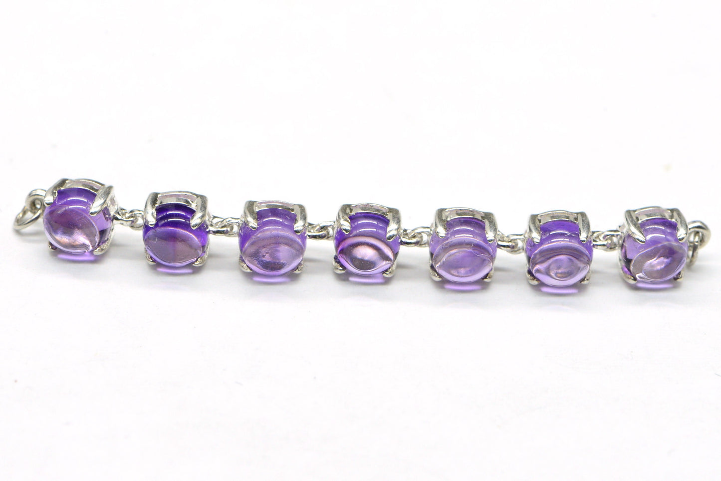 Amethyst Bracelet Link: Sterling Silver Connector, 5mm Stone