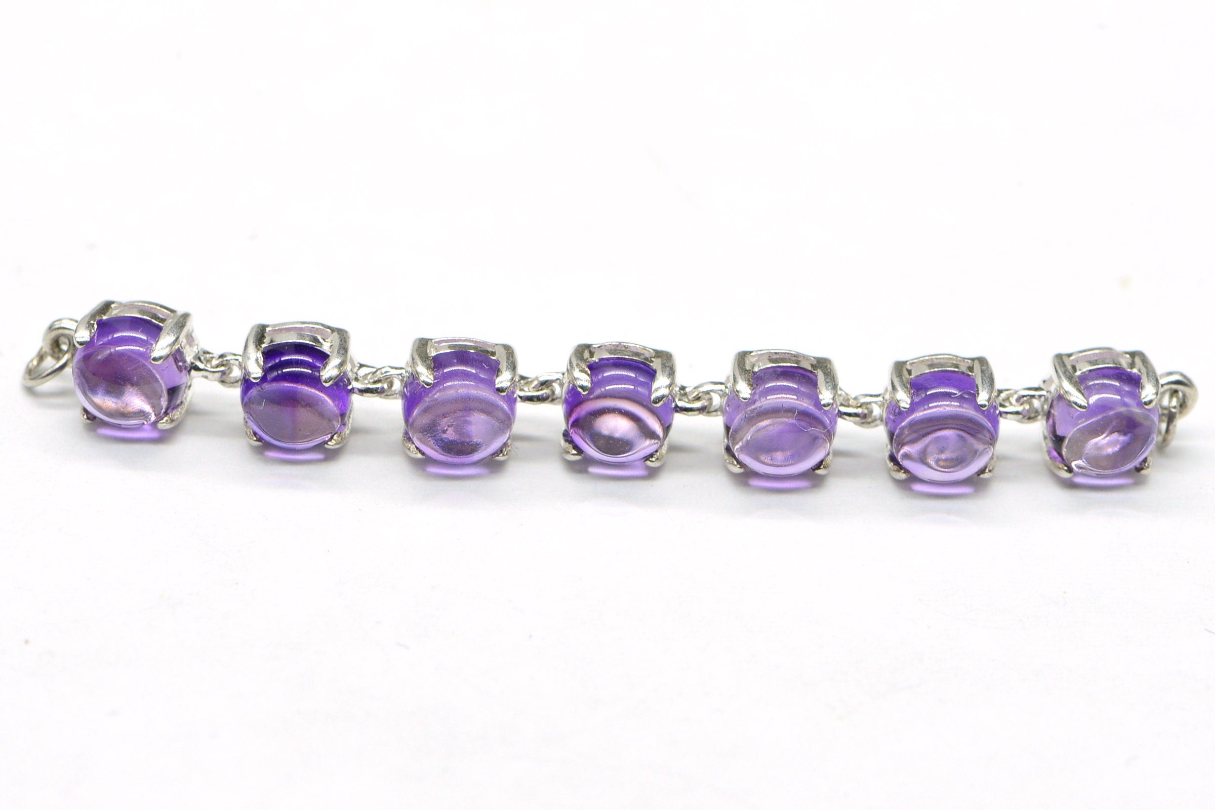 Amethyst Bracelet Link: Sterling Silver Connector, 5mm Stone