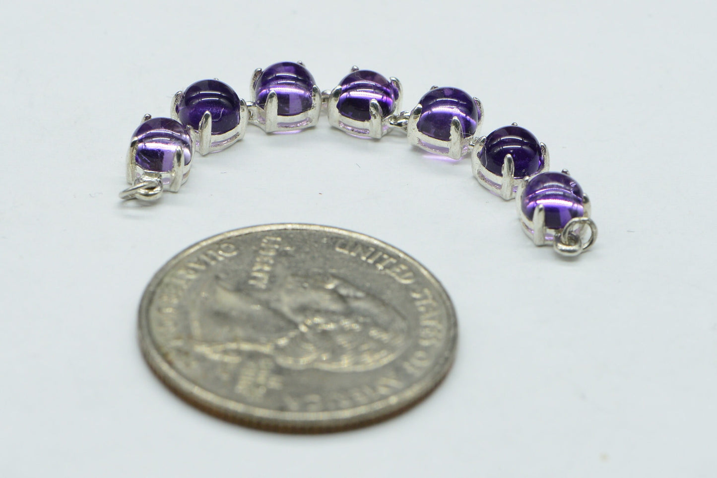 Amethyst Bracelet Link: Sterling Silver Connector, 5mm Stone