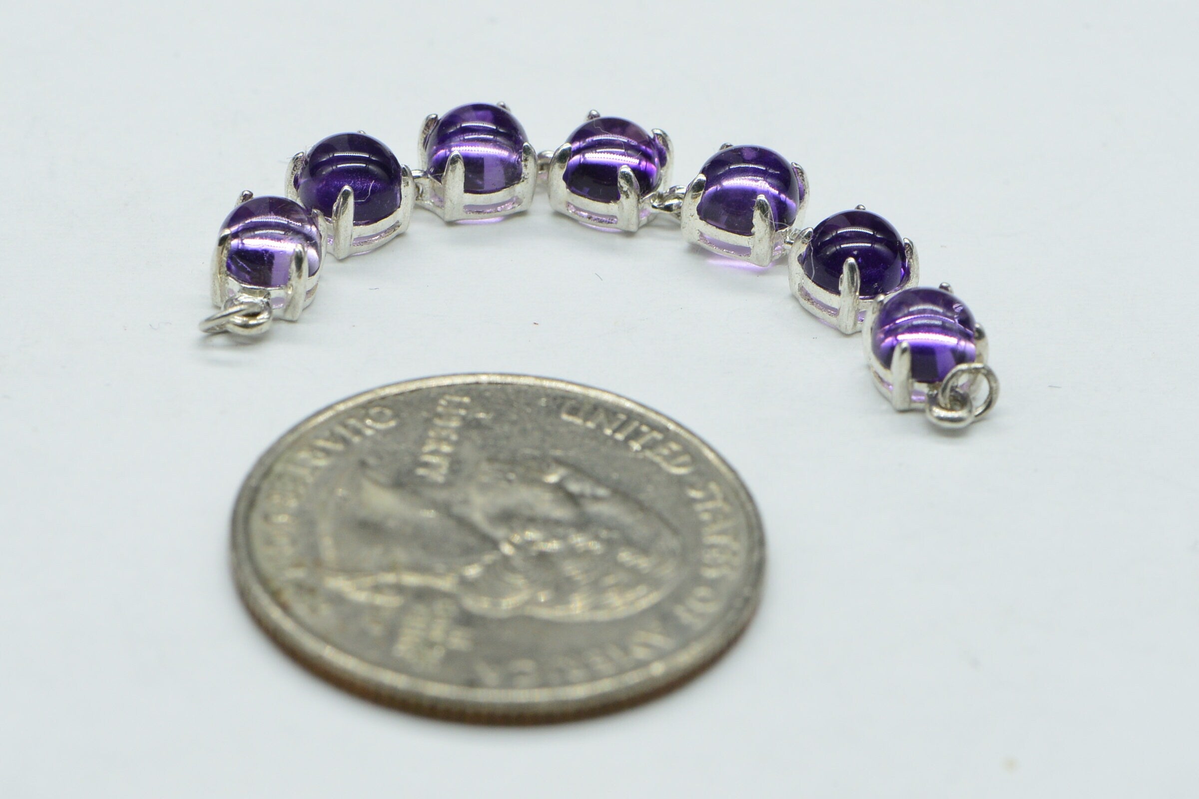 Amethyst Bracelet Link: Sterling Silver Connector, 5mm Stone